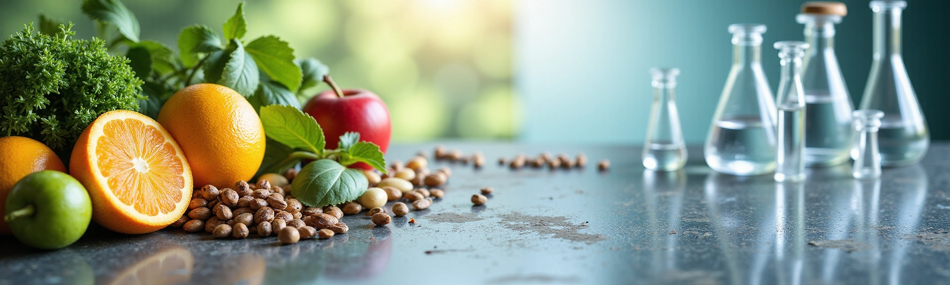 Vibrant image depicting natural ingredients and scientific research, symbolizing health and wellness